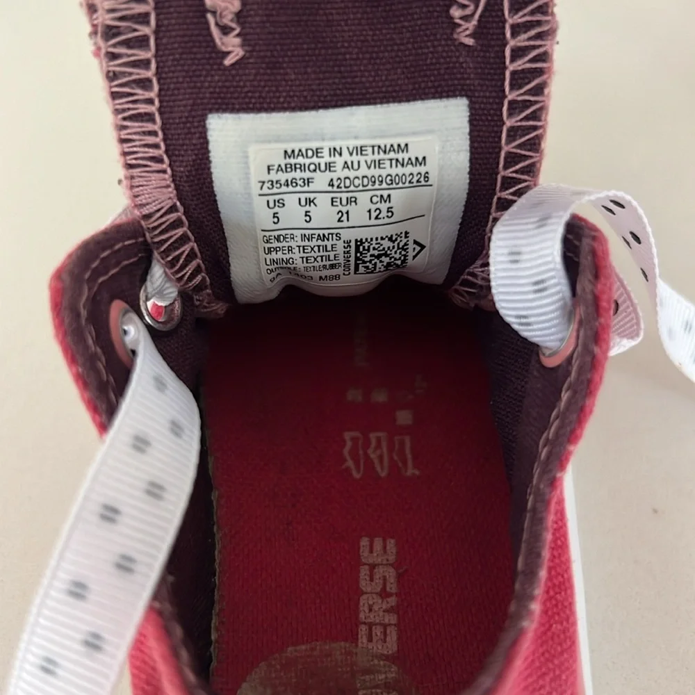 Converse Pink Minnie Mouse Bling Rhinestone Polka Dot Sneakers Little Girl Sz 5
